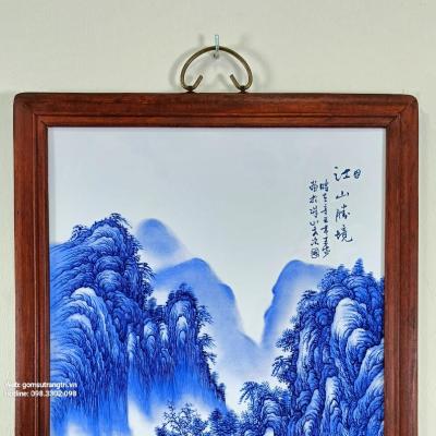 TRANH SỨ KHUNG GỖ GIANG SƠN LỘ TĨNH